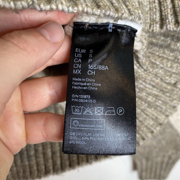 Pringle of Scotland X H&M Womens Argyle Cardigan Sweater White Brown Size‎ S - Picture 3 of 5